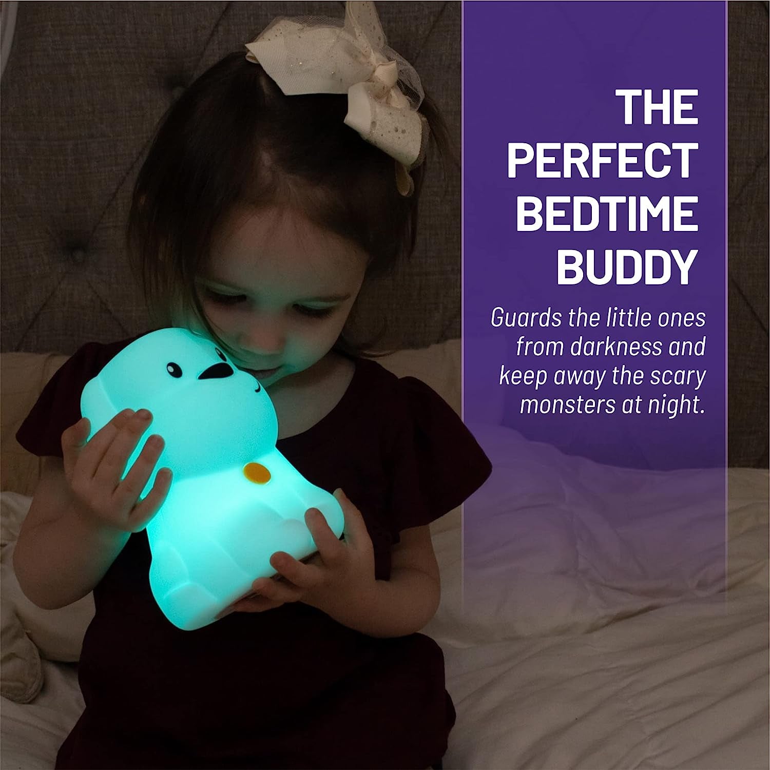 Lumipets Remote Control Silicone Night Light for Kids - Puppy Dog Design with 9 Soft Colors & Sleep Timer - Rechargeable, Battery-Operated Lamp for Bedroom | Baby Nursery, Toddler, Girls, Boys