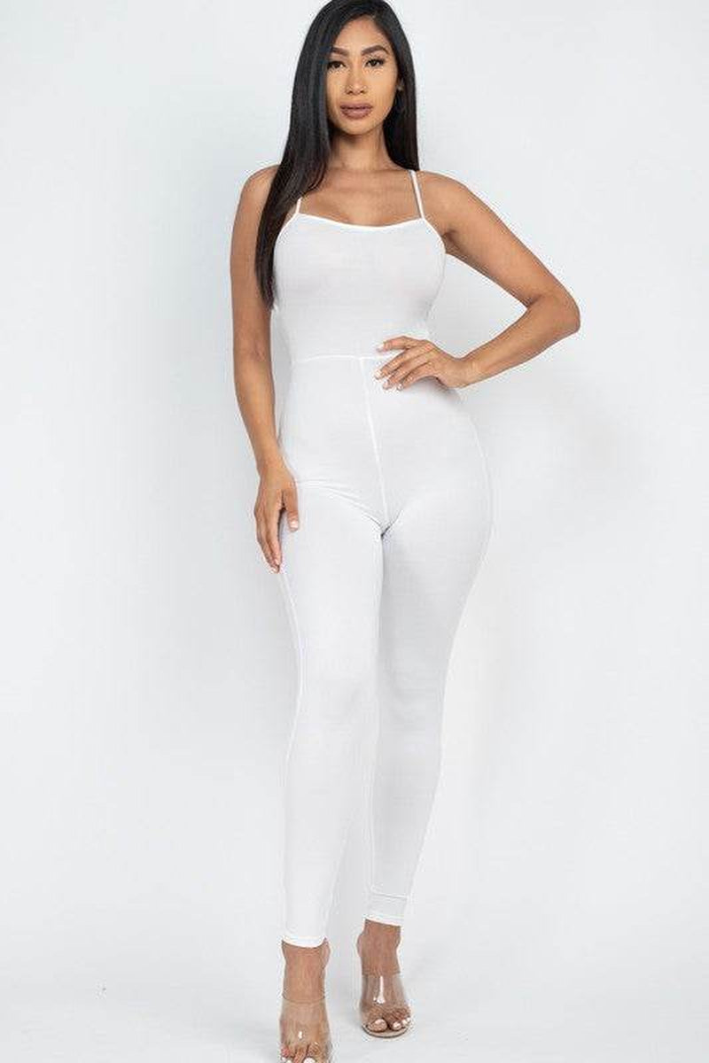 Stylish Criss-Cross Open Back Bodycon Jumpsuit for Effortless Elegance