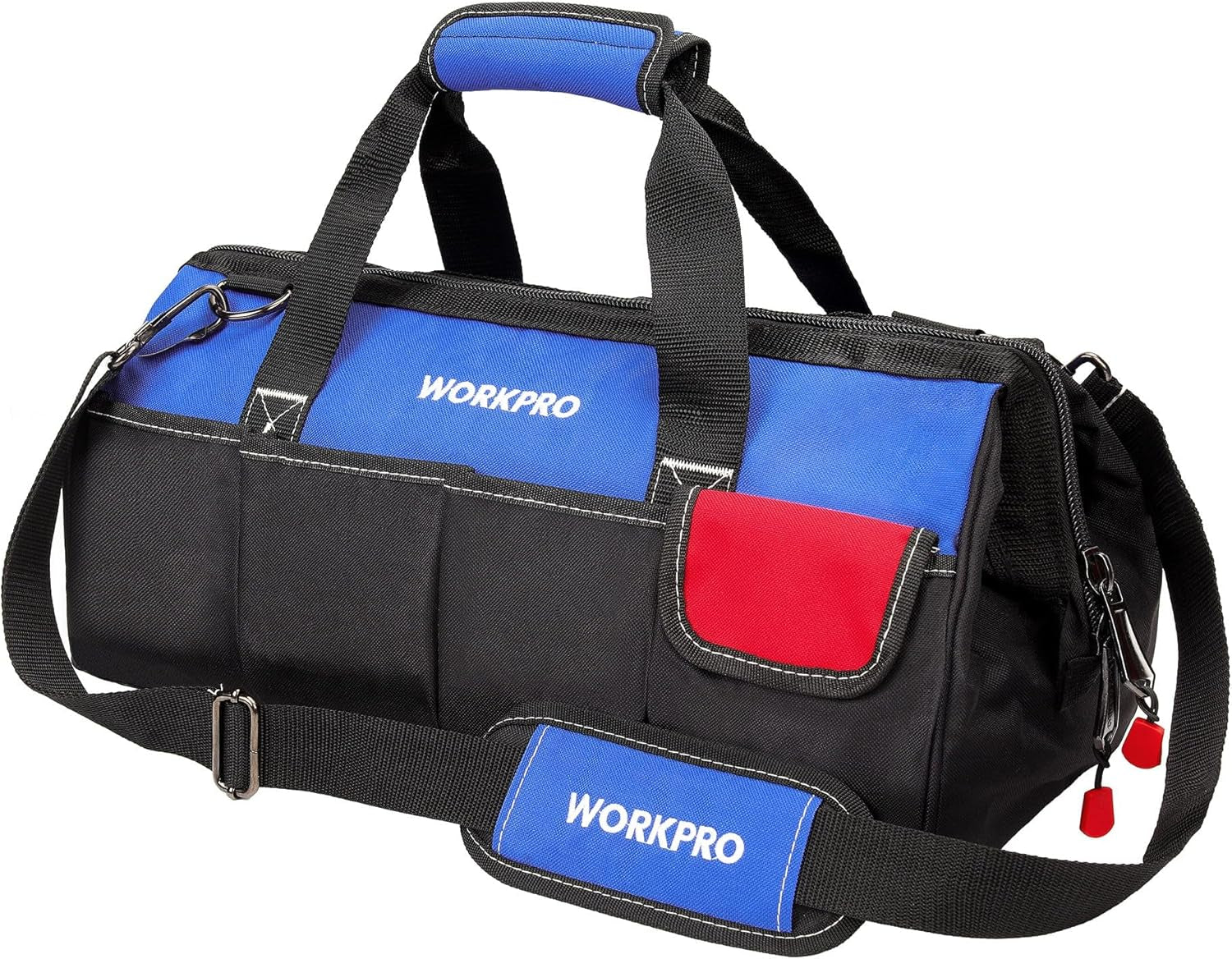 WORKPRO 14-Inch Multi-Pocket Tool Organizer with Adjustable Shoulder Strap