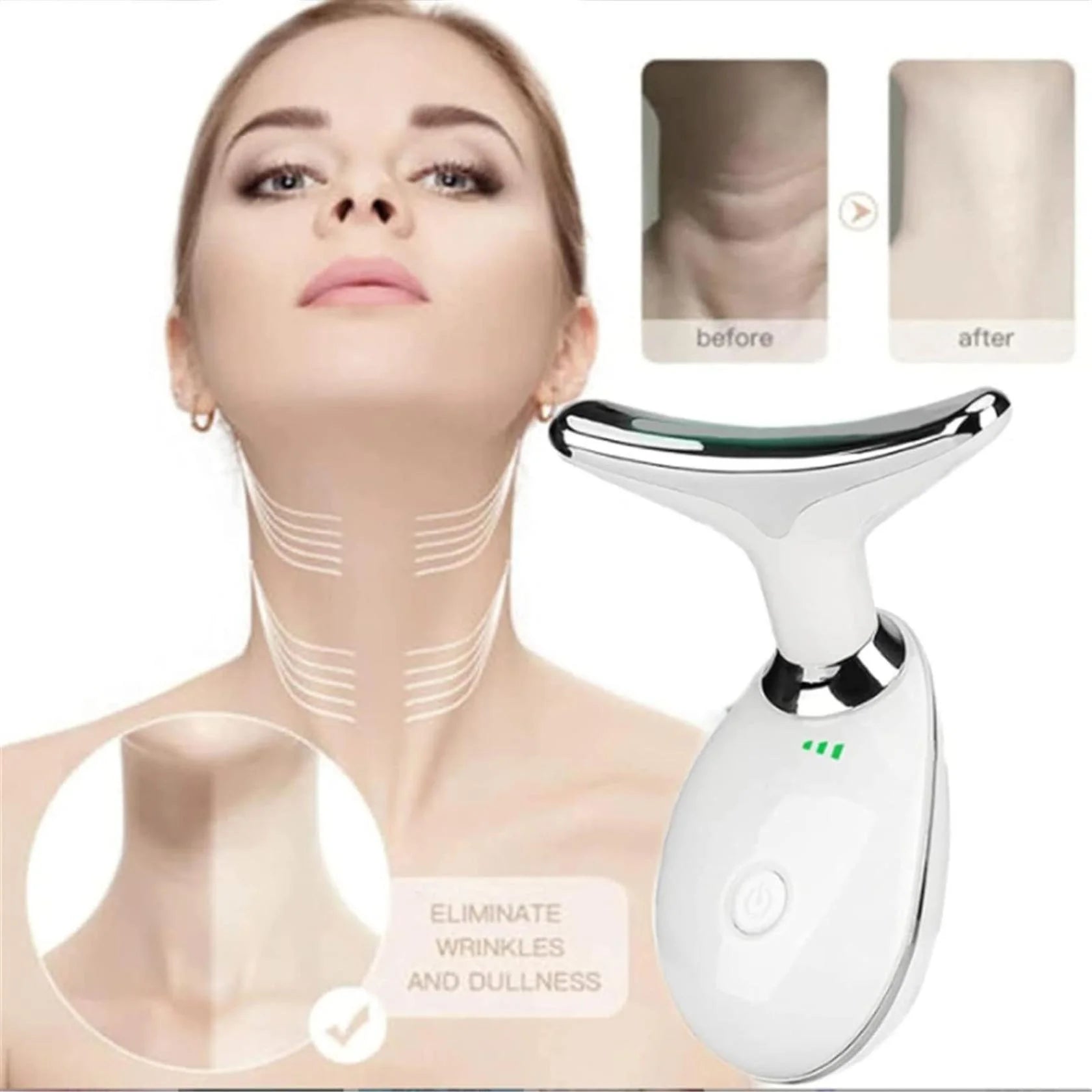 Wavy Chic Beauty Microcurrent Facial Device, Multifunctional Facial Skin Care Massager with 7 Color Massage Modes, 2024 Best Electric Neck Face Lifting Massager, Reduce Fine Lines Wrinkles(Black)
