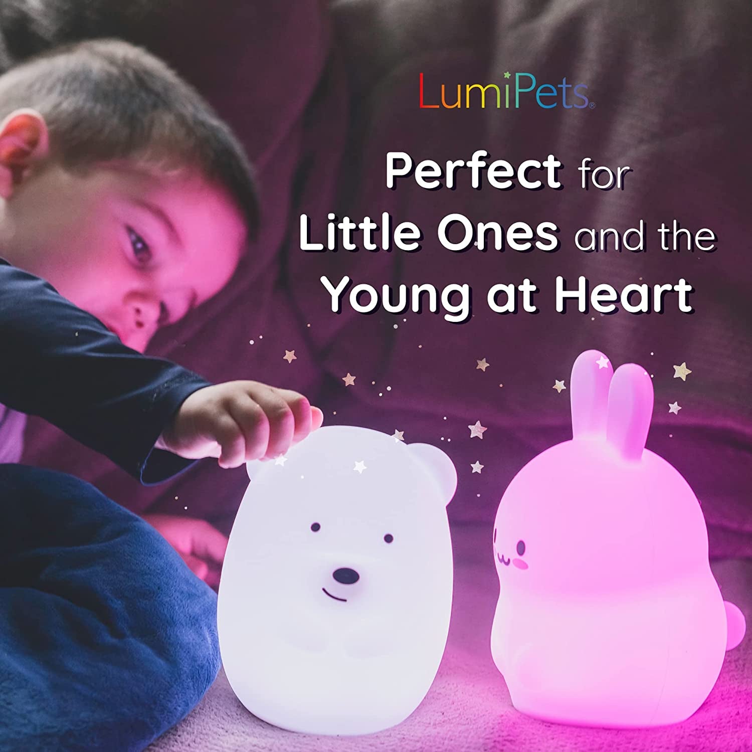 Lumipets Remote Control Silicone Night Light for Kids - Puppy Dog Design with 9 Soft Colors & Sleep Timer - Rechargeable, Battery-Operated Lamp for Bedroom | Baby Nursery, Toddler, Girls, Boys