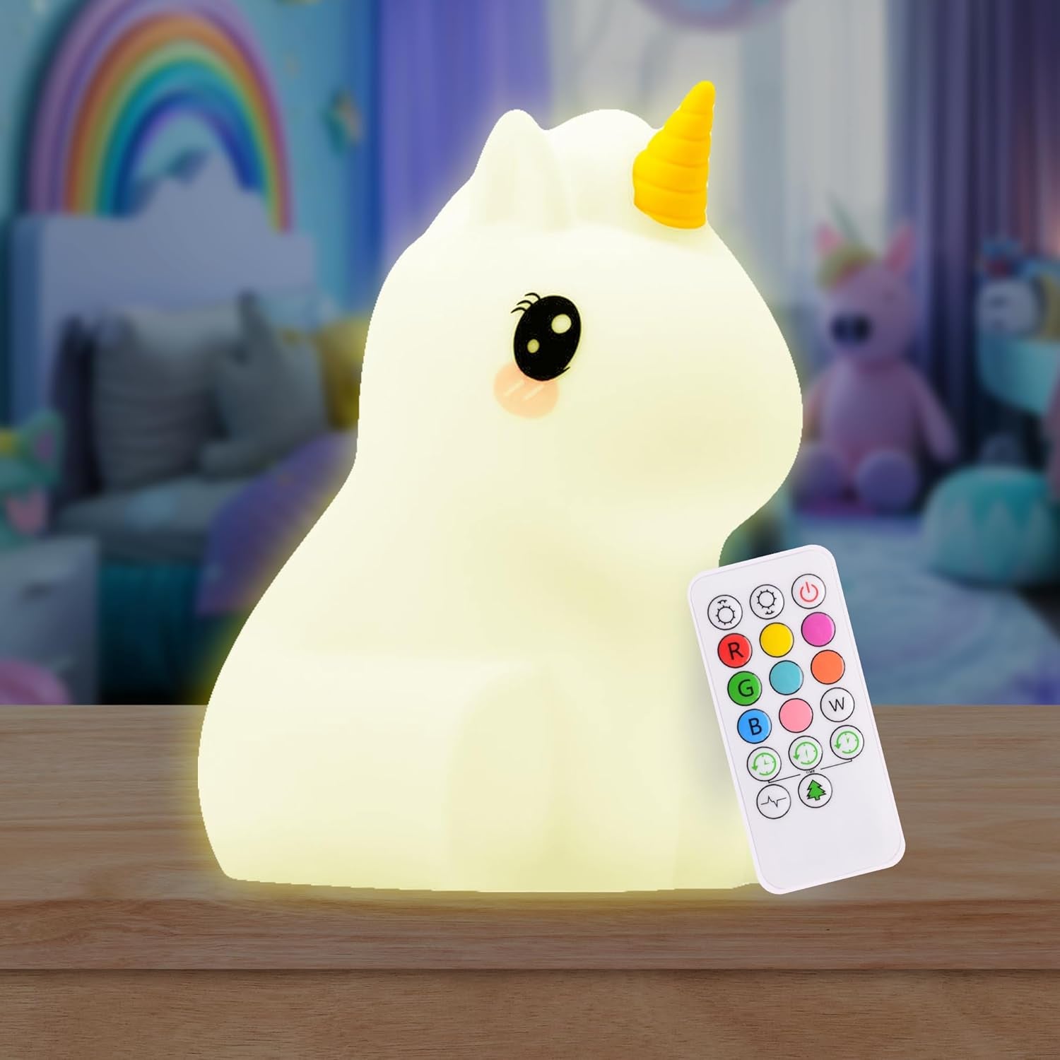 Lumipets Remote Control Silicone Night Light for Kids - Puppy Dog Design with 9 Soft Colors & Sleep Timer - Rechargeable, Battery-Operated Lamp for Bedroom | Baby Nursery, Toddler, Girls, Boys