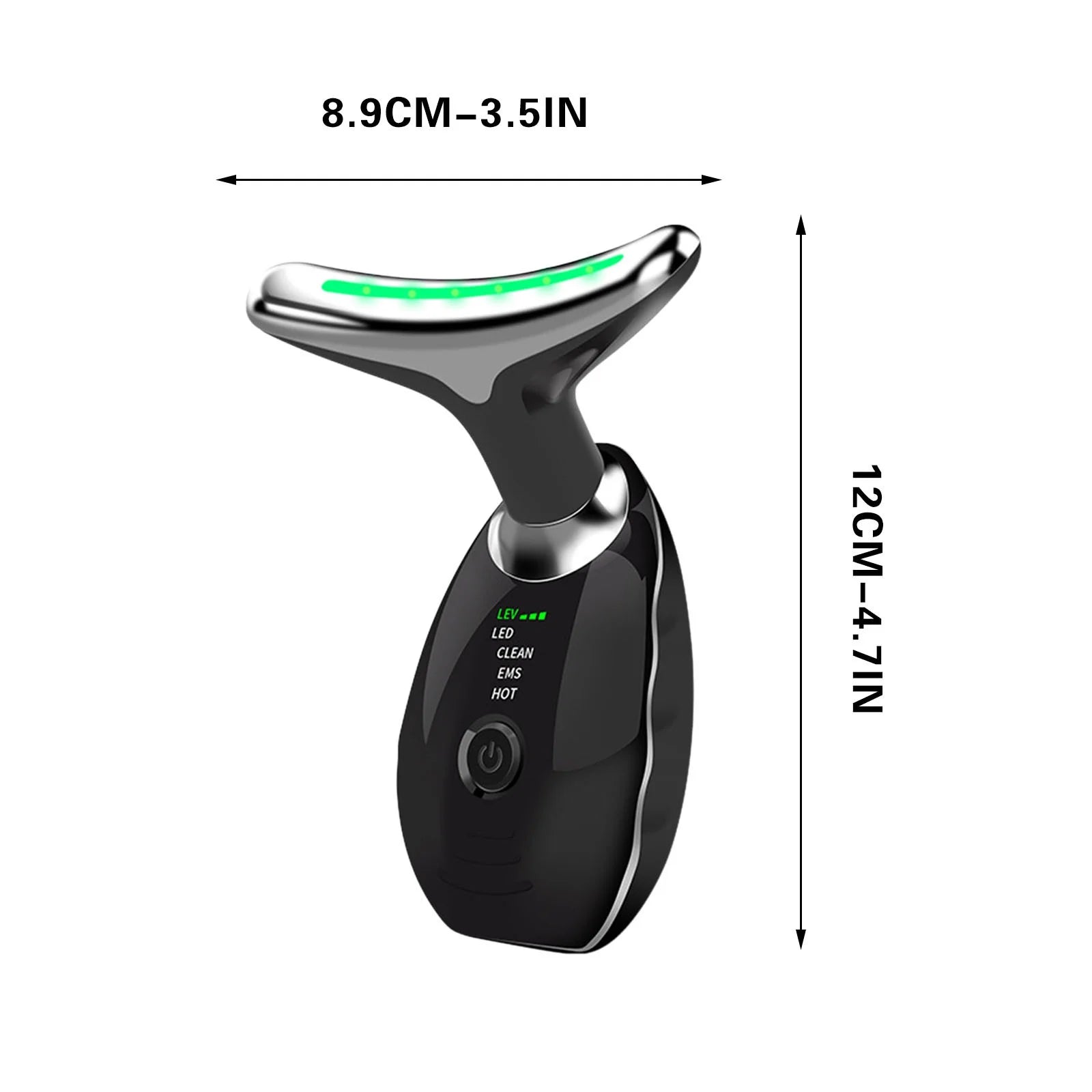 Wavy Chic Beauty Microcurrent Facial Device, Multifunctional Facial Skin Care Massager with 7 Color Massage Modes, 2024 Best Electric Neck Face Lifting Massager, Reduce Fine Lines Wrinkles(Black)
