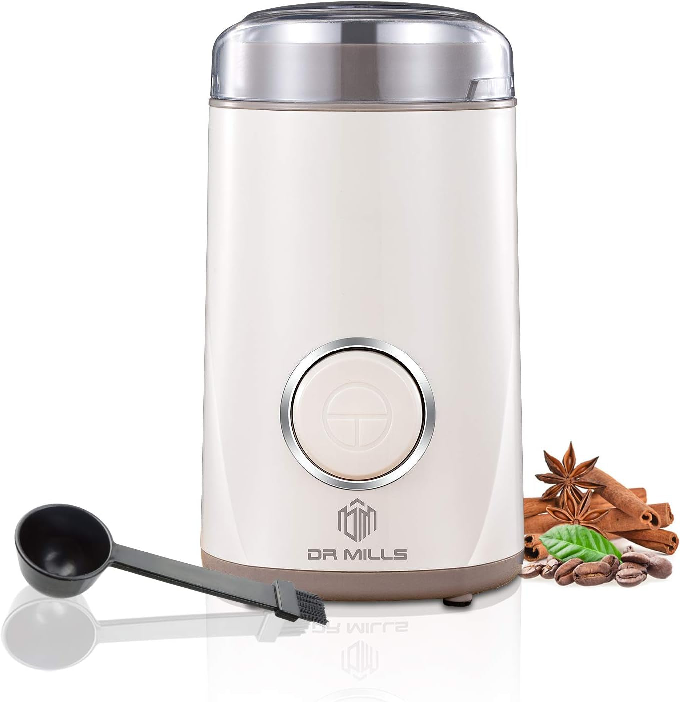 DR MILLS DM-7441 Electric Coffee and Spice Grinder with One-Touch Operation, SUS304 Stainless Steel Blade and Cup (Black)