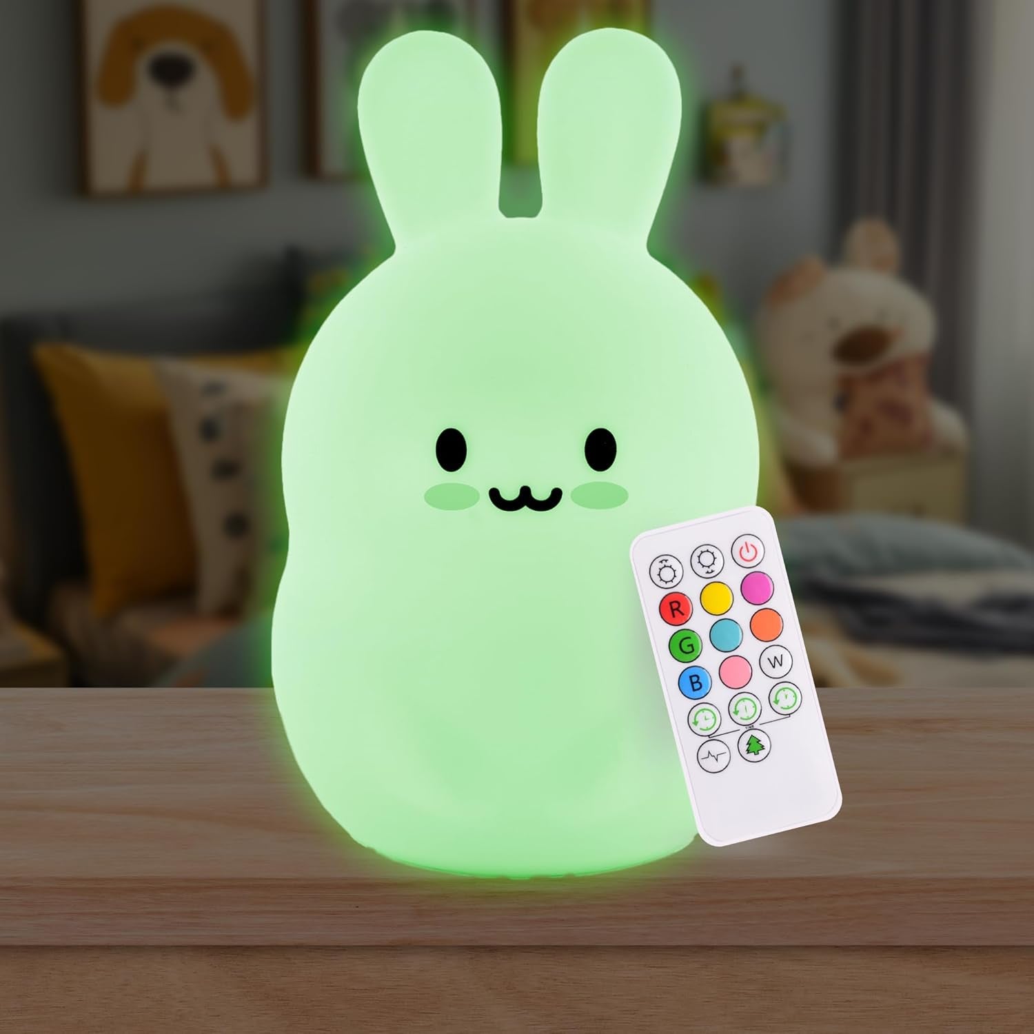 Lumipets Remote Control Silicone Night Light for Kids - Puppy Dog Design with 9 Soft Colors & Sleep Timer - Rechargeable, Battery-Operated Lamp for Bedroom | Baby Nursery, Toddler, Girls, Boys