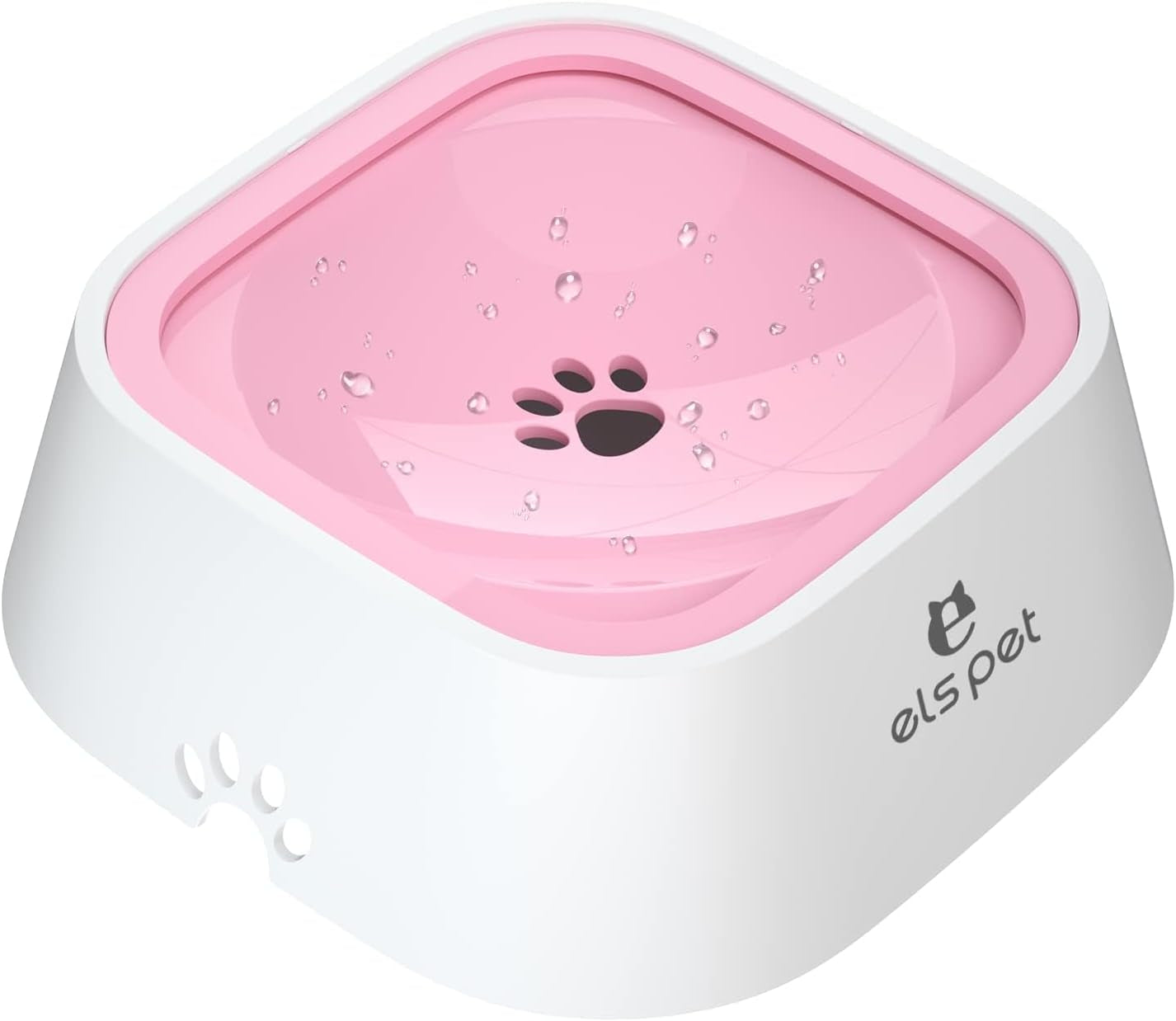 ELS PET Travel Bowl, No Spill, No Drip Slow Water Feeder/Dispenser for Dogs, Cats, 35Oz/1L (Grey)