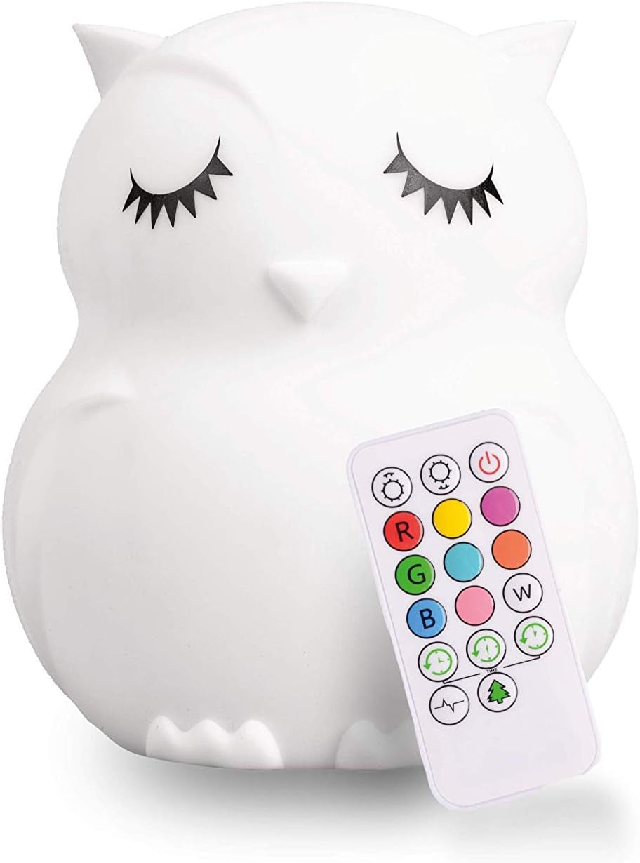 Lumipets Remote Control Silicone Night Light for Kids - Puppy Dog Design with 9 Soft Colors & Sleep Timer - Rechargeable, Battery-Operated Lamp for Bedroom | Baby Nursery, Toddler, Girls, Boys