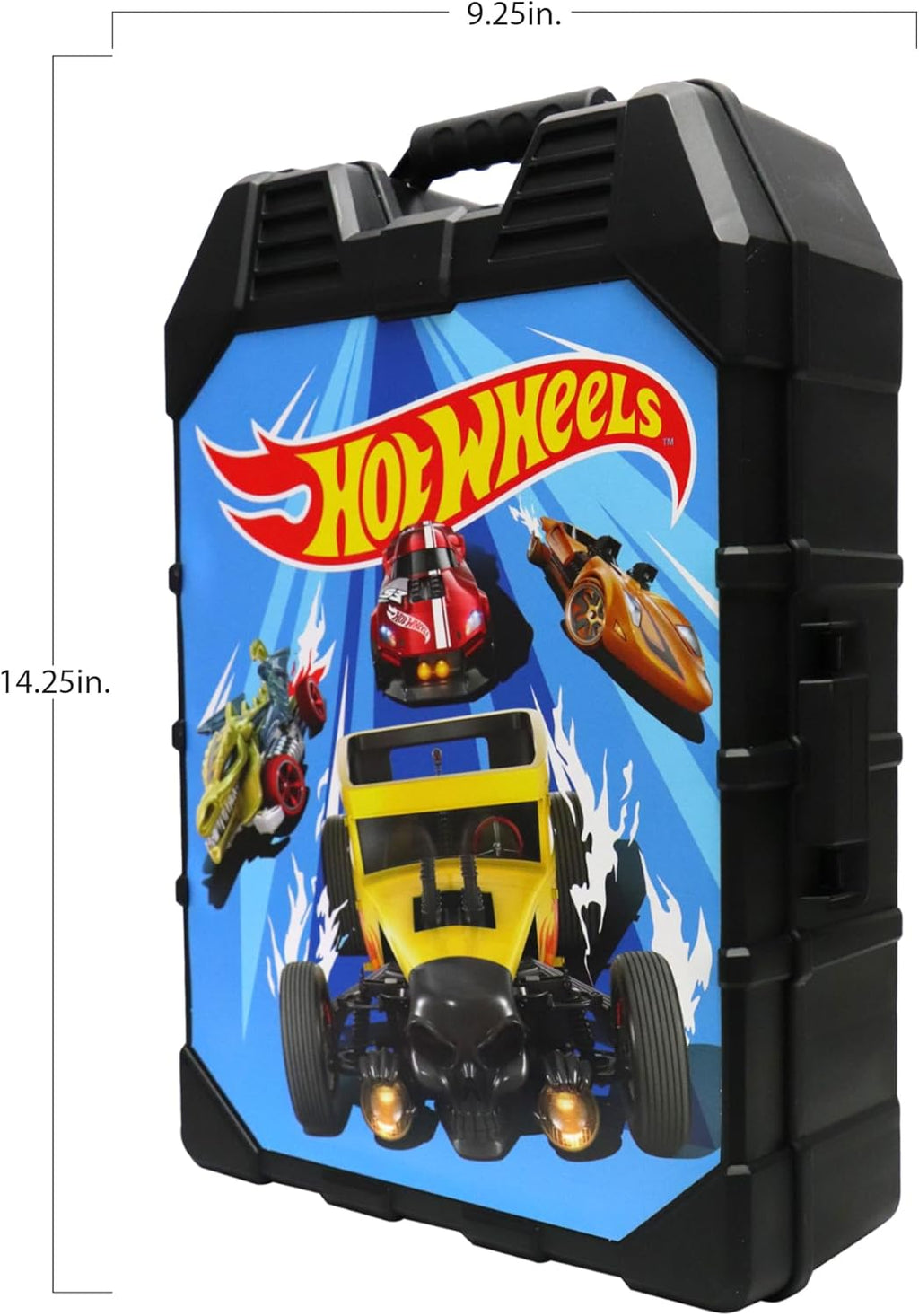 Hot Wheels 48-Car Storage Case - Sturdy Plastic Organizer with Handle for 1:64 Scale Die-Cast Vehicles, Ideal for Kids' Travel and Display