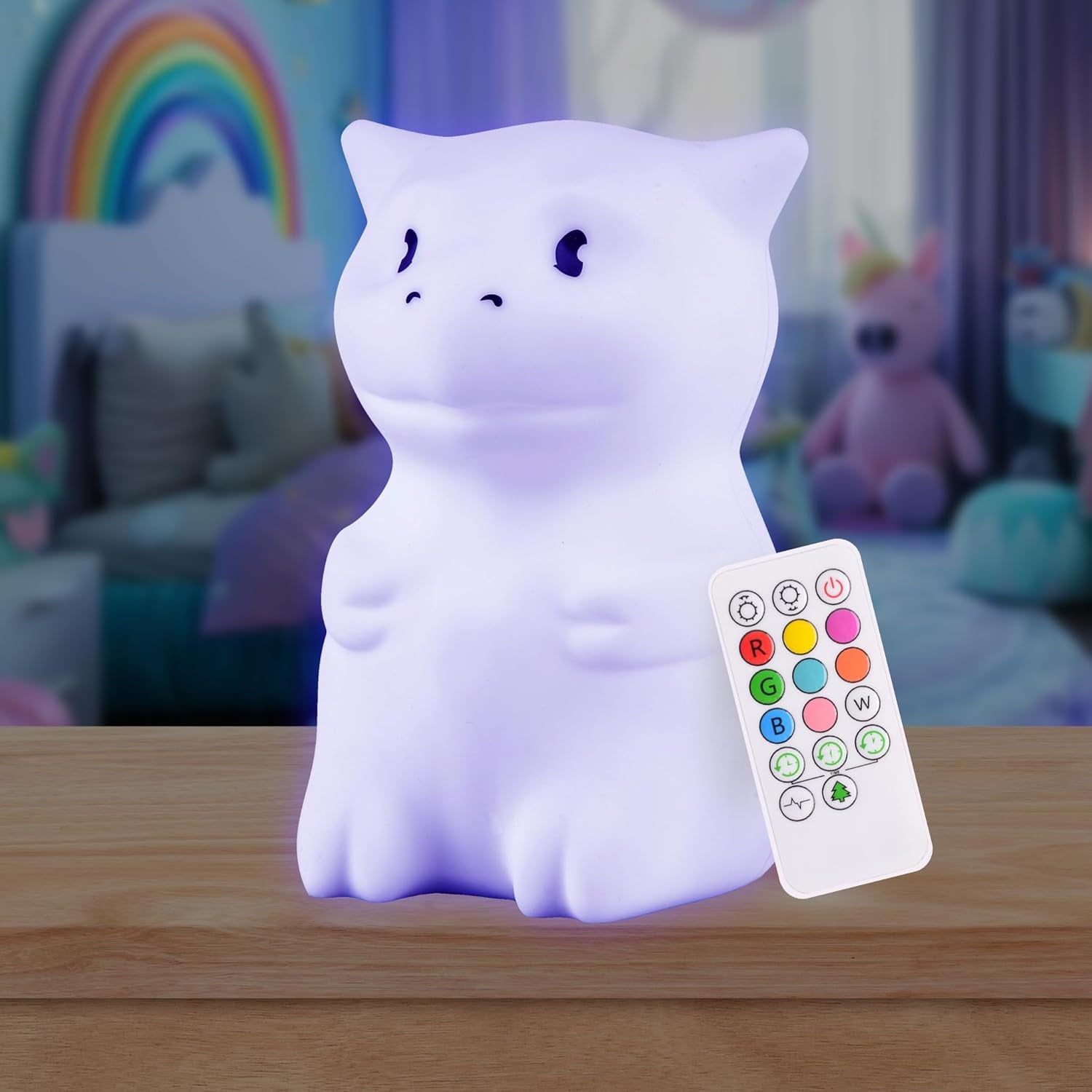 Lumipets Remote Control Silicone Night Light for Kids - Puppy Dog Design with 9 Soft Colors & Sleep Timer - Rechargeable, Battery-Operated Lamp for Bedroom | Baby Nursery, Toddler, Girls, Boys