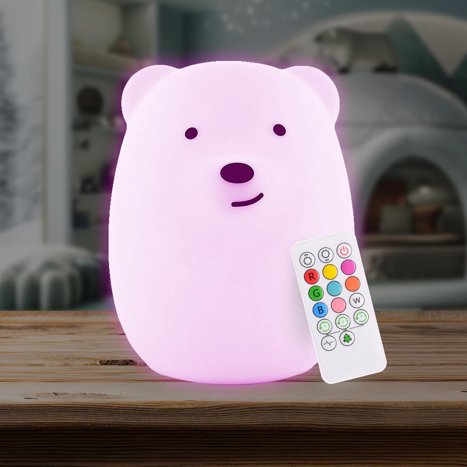 Lumipets Remote Control Silicone Night Light for Kids - Puppy Dog Design with 9 Soft Colors & Sleep Timer - Rechargeable, Battery-Operated Lamp for Bedroom | Baby Nursery, Toddler, Girls, Boys