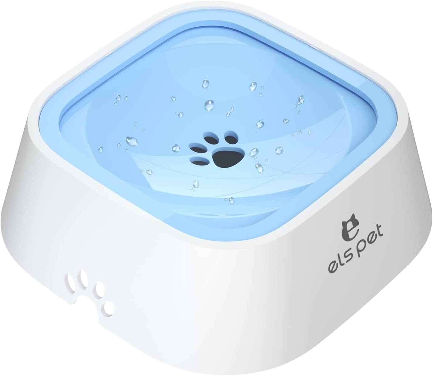 ELS PET Travel Bowl, No Spill, No Drip Slow Water Feeder/Dispenser for Dogs, Cats, 35Oz/1L (Grey)